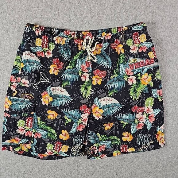 Tommy Bahama Trunks Las Vegas Poker Chips Floral Print All Over Medium Relax Fit